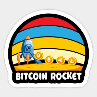 Bitcoin Spaceship - Funny Bitcoin Rocket Ship Crypto Trade Sticker